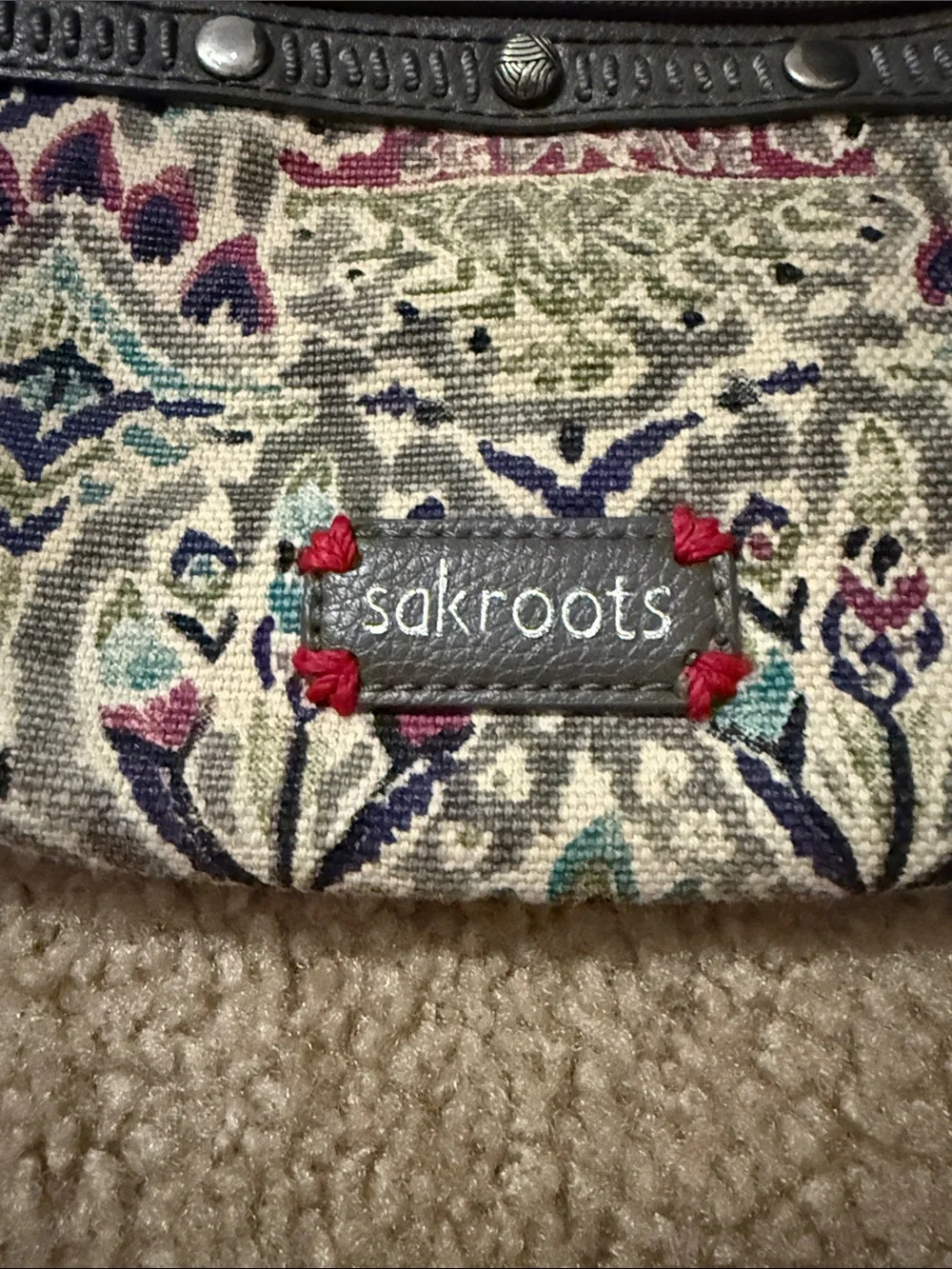Sakroots Artist Circle Geometric Patterned Crossbody with Braided Strap